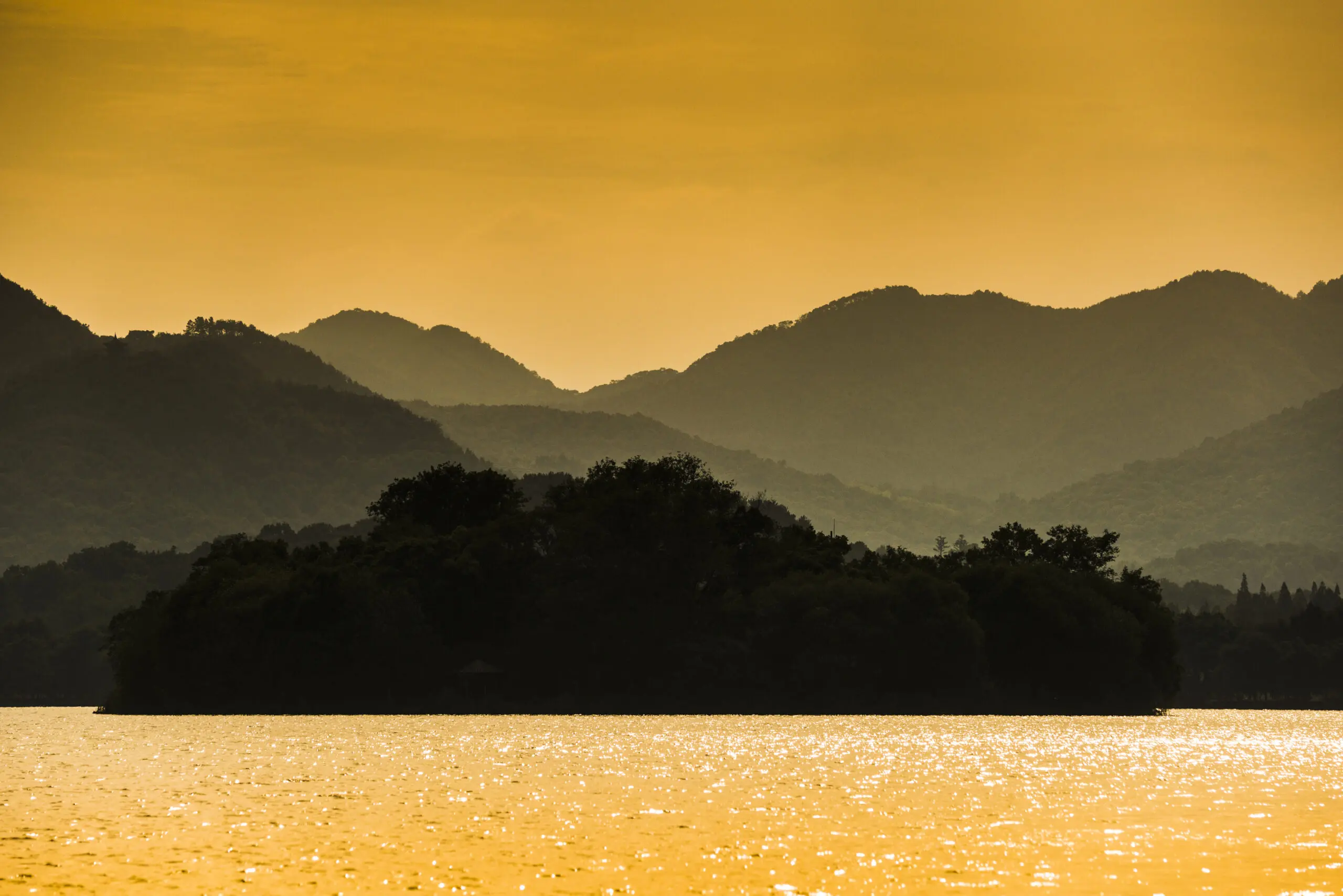 Wandbild (2577) Westlake Sunset präsentiert: Landschaften,Asien
