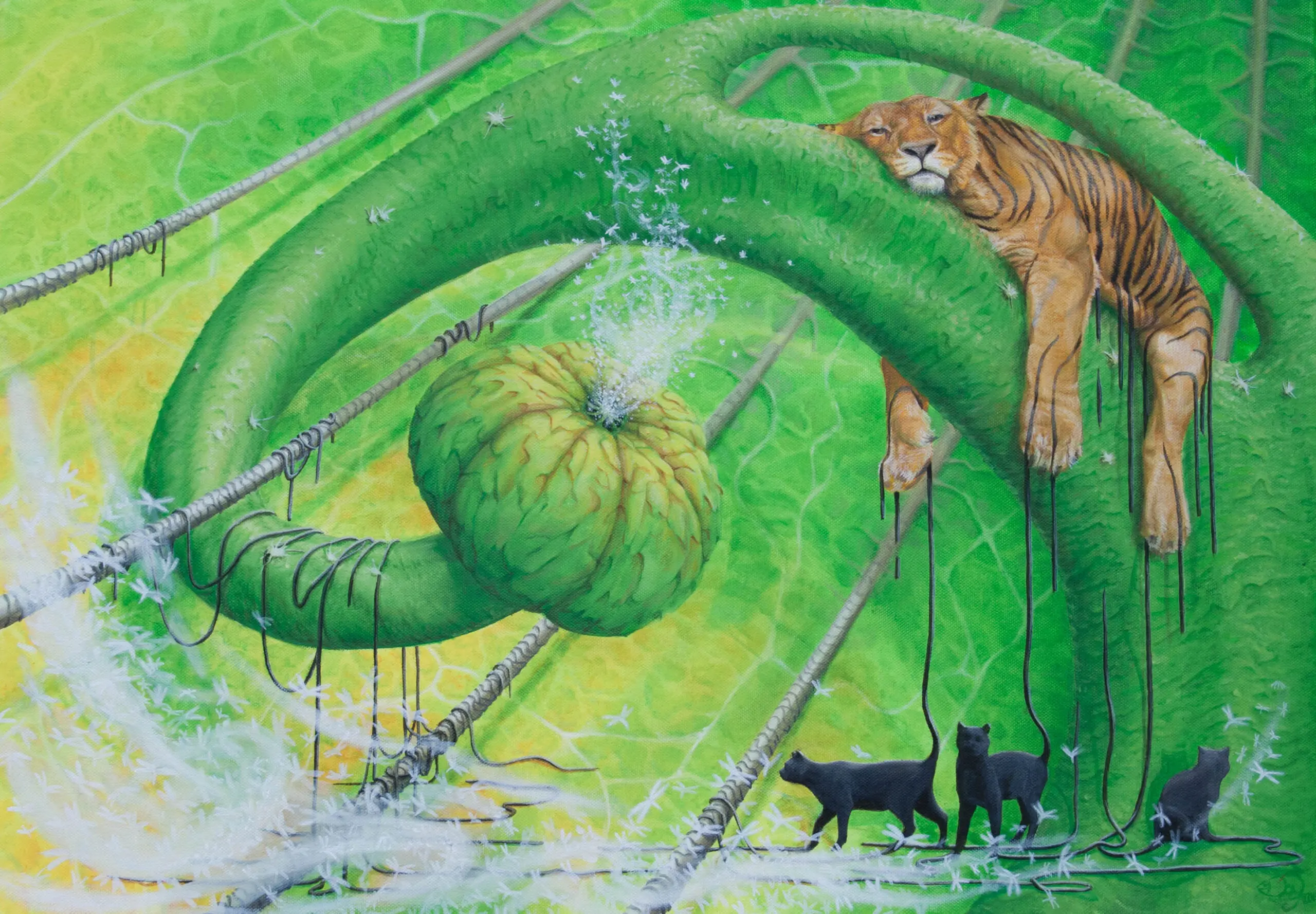 Wandbild (2879) Tieger, Katze, Löwe präsentiert: Kreatives,Tiere,Natur,Sonstige Pflanzen,Wildtiere,Aus Afrika,Surrealismus