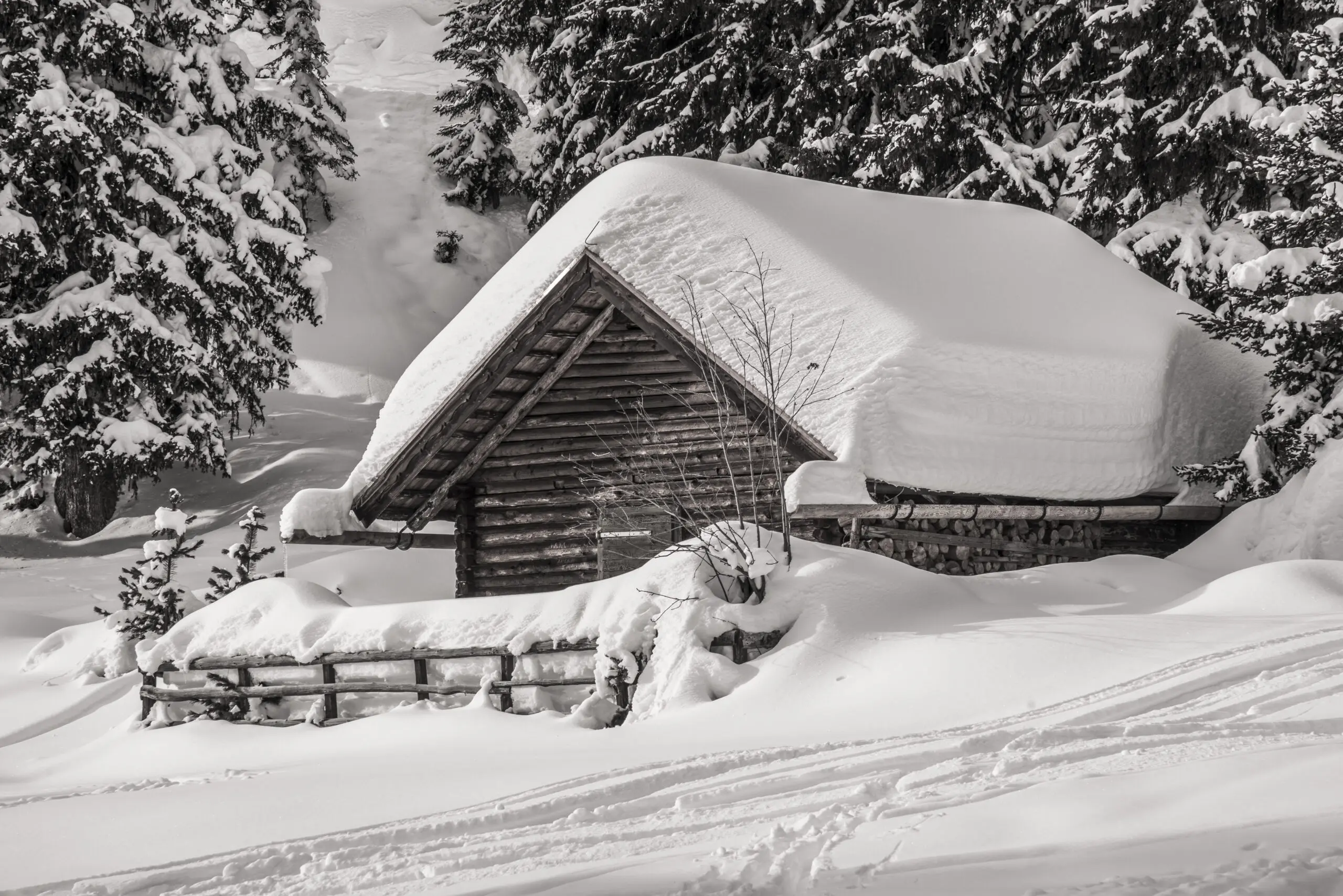 Wandbild (3614) Märchenhütte präsentiert: Architektur,Landschaften,Häuser,Schnee und Eis,Winter,Berge