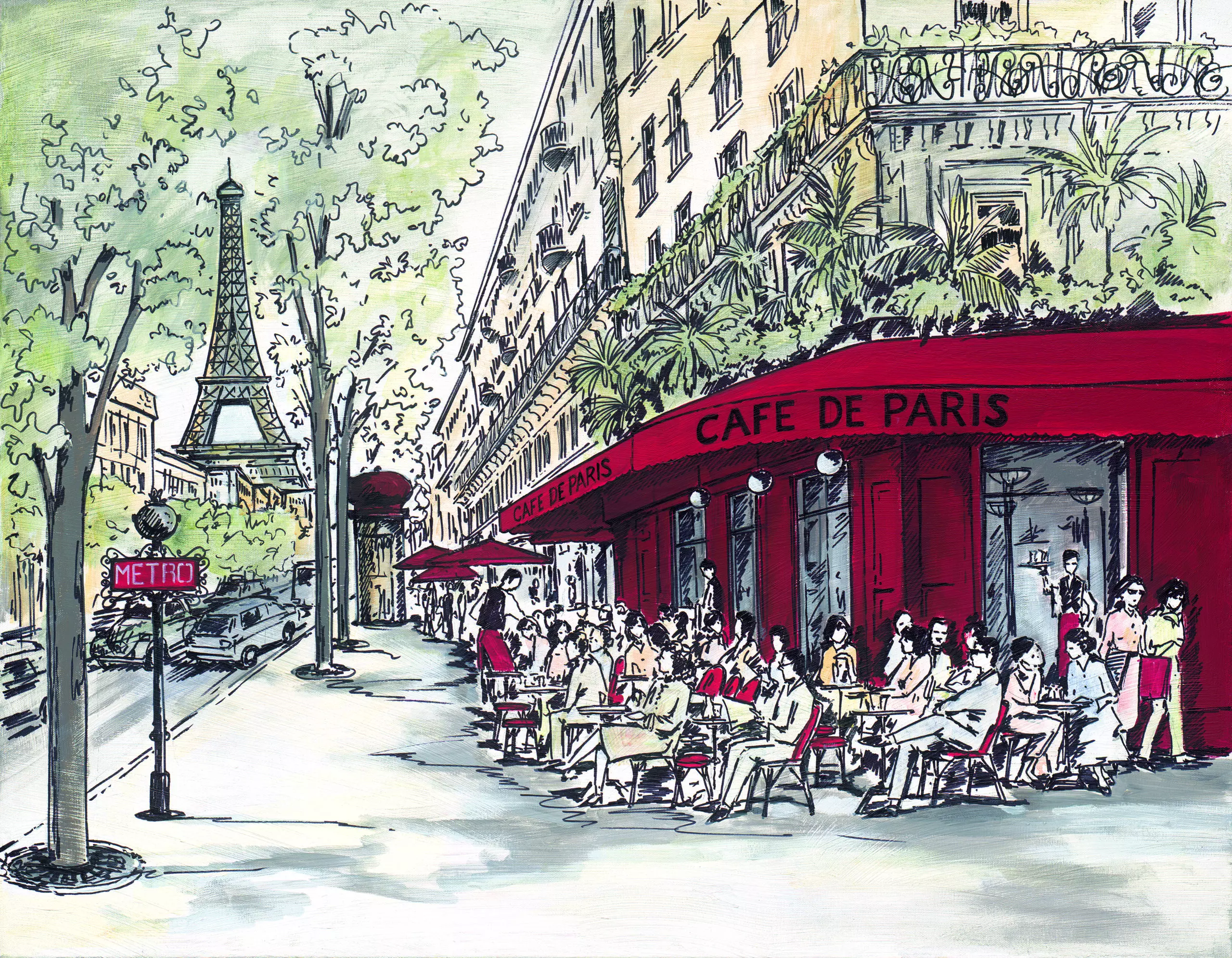 Wandbild (4992) Café de Paris präsentiert: Menschen,Technik,Kreatives,Architektur,Häuser,Sehenswürdigkeiten,Menschengruppen