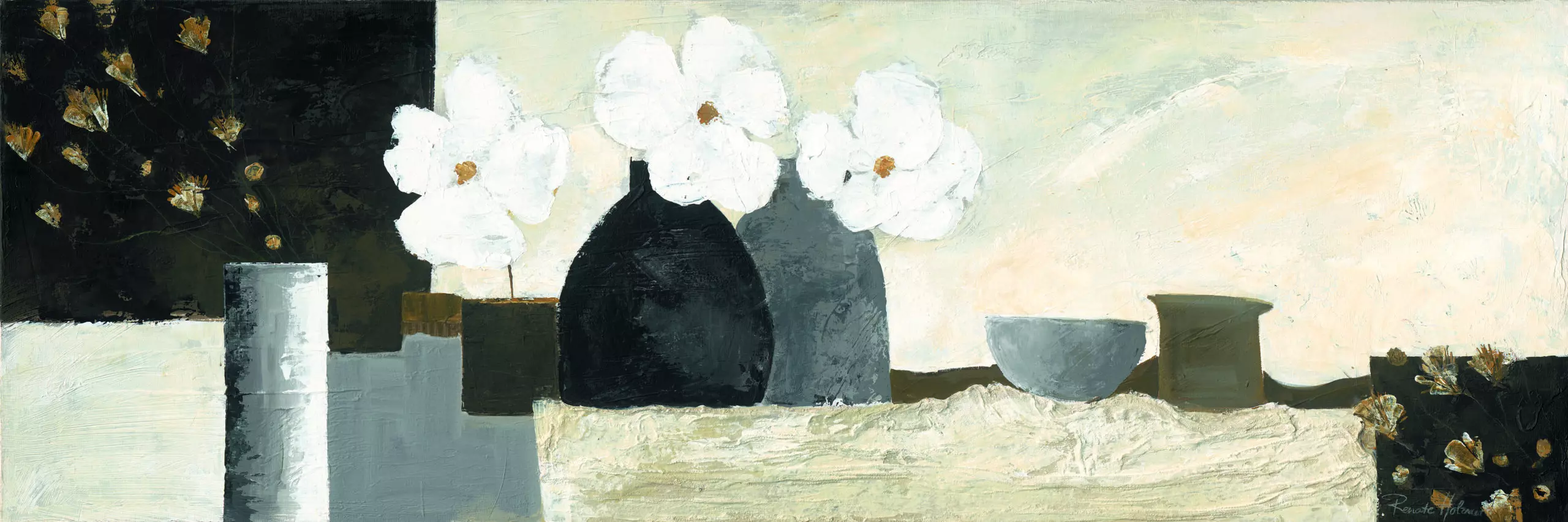 Wandbild (5000) White Flowers präsentiert: Stillleben,Kreatives,Abstrakt,Floral,Modern,Sonstige Stillleben