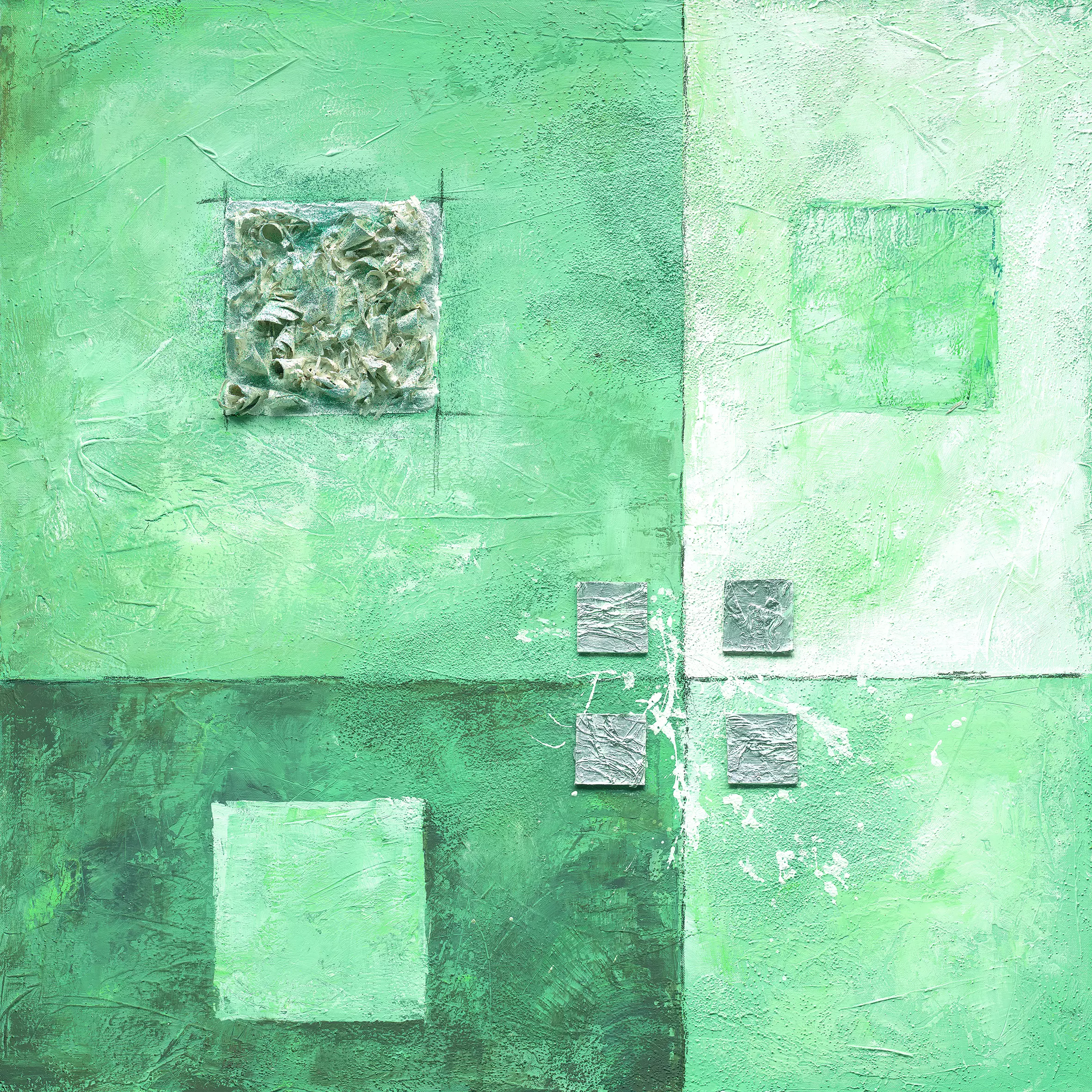 Wandbild (5026) Green Squares präsentiert: Kreatives,Abstrakt