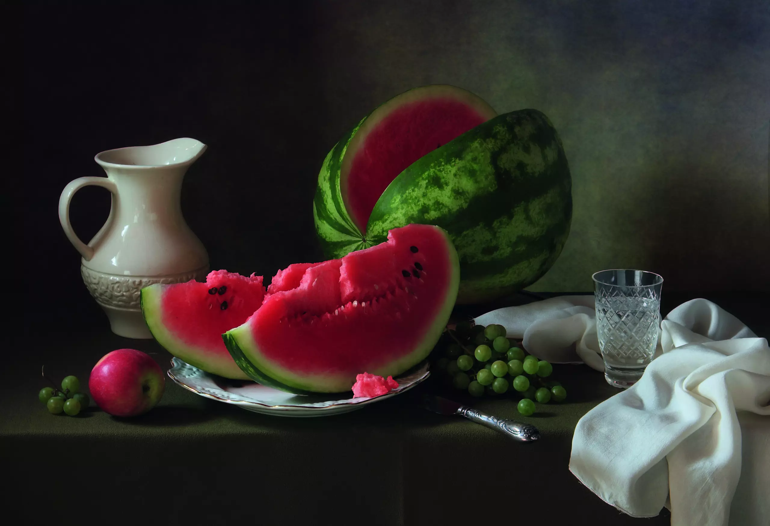 Wandbild (5234) Still life with melon präsentiert: Stillleben,Kreatives,Details und Strukturen,Essen und Getränke,Sonstige Stillleben,Sonstiges Kreatives