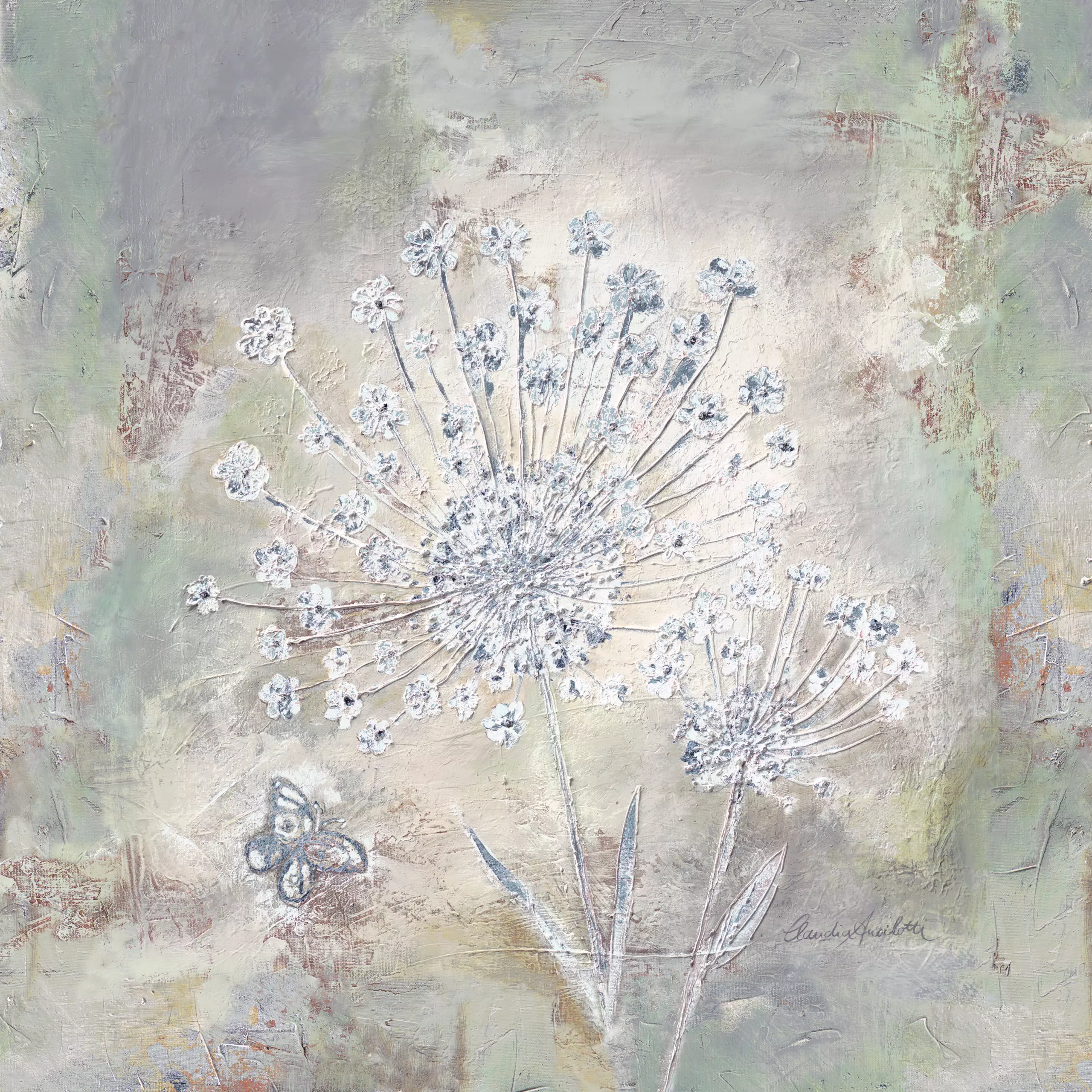 Wandbild (5543) Silver Shimmer präsentiert: Kreatives,Abstrakt,Floral
