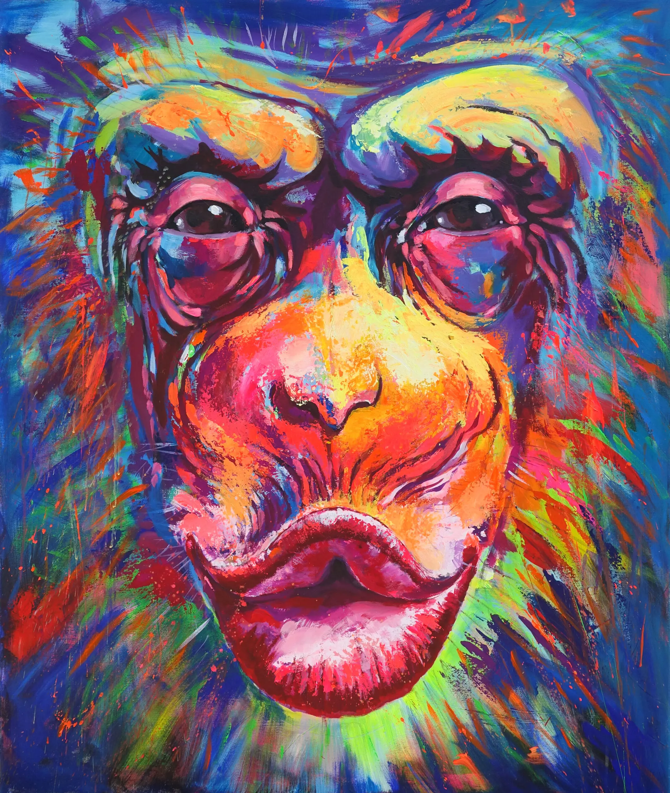 Wandbild (5546) Kissing Monkey präsentiert: Stillleben,Kreatives,Details und Strukturen,Tiere,Abstrakt,Natur,Modern,Retro,Sonstige Tiere,Wildtiere,Aus Afrika,Tiere