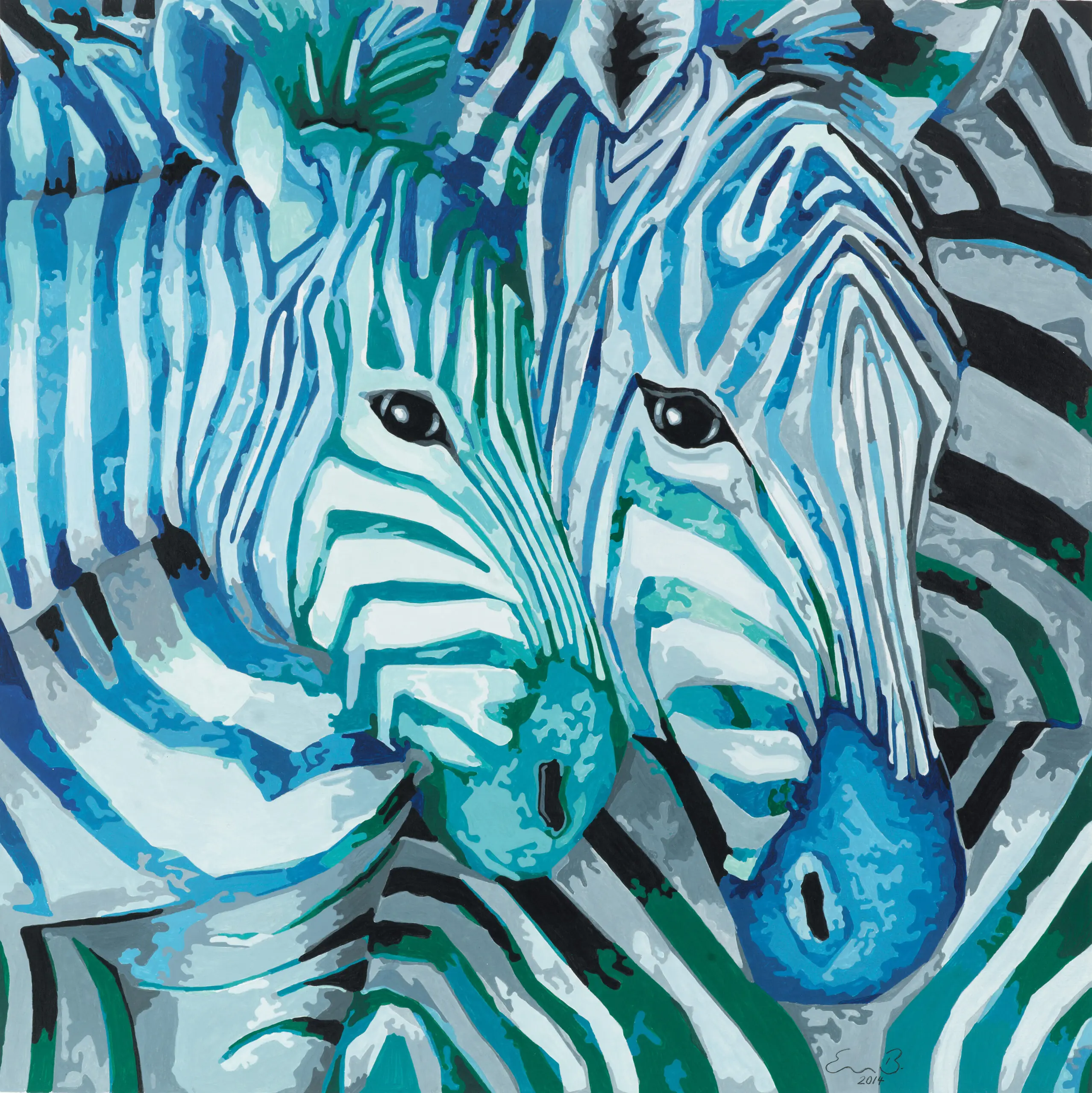 Wandbild (5776) Blaue Zebras präsentiert: Tiere,Aus Afrika